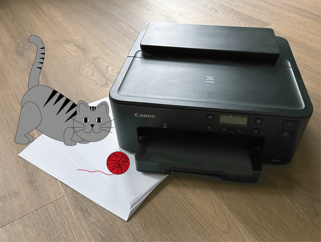 Drukwerk printer met papierr