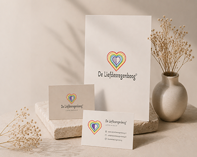 Liefdesregenboog logo mockup